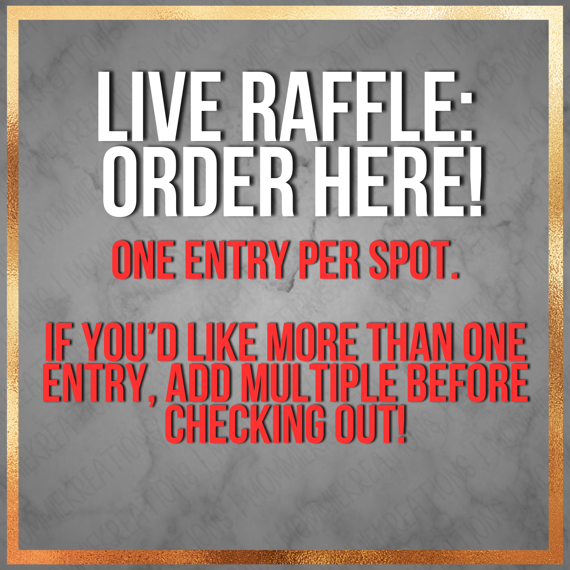 For Sale Raffle Live Sale Raffle – Mommie Kreations