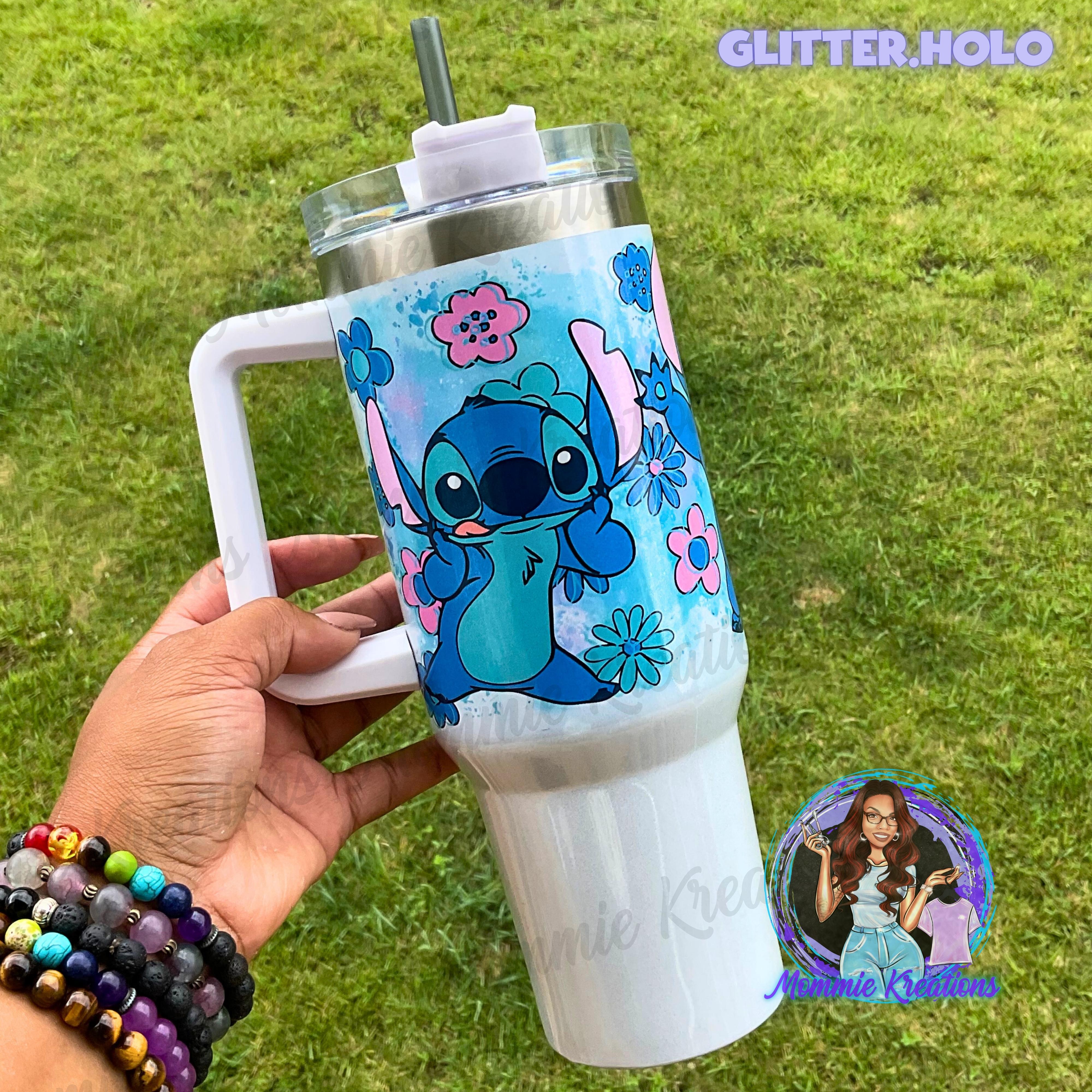 Kids Stitch Cup, Comes With Lid and Straw 